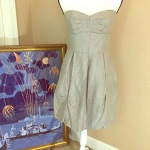Silvery light gray Review strapless dress 10 EUC